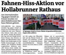 Fahnen-Hiss-Aktion vor Hollabrunner Rathaus
